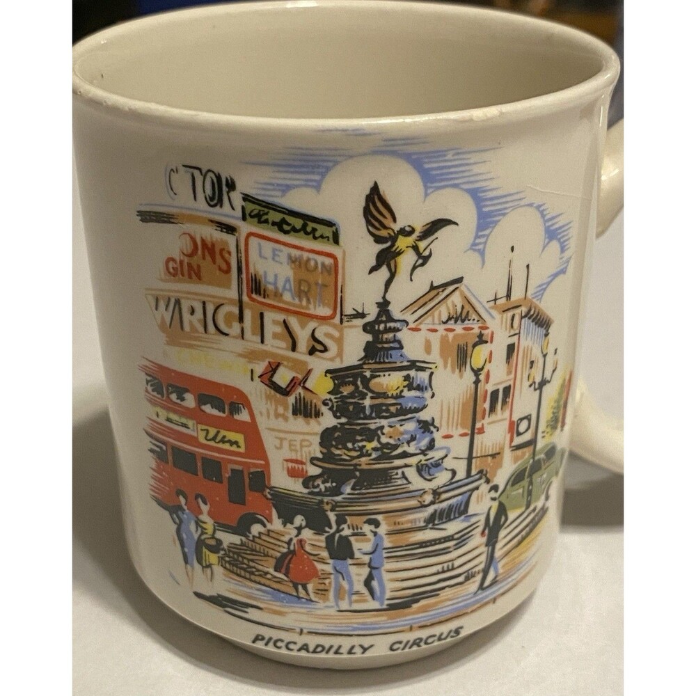 Vintage Piccadilly Circus London England UK Coffee Mug Cup United Kingdom *READ